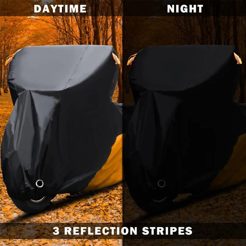 210D Black Orange Motorcycle Cover - Outdoor Motocycle Cover | XYZCTEM®