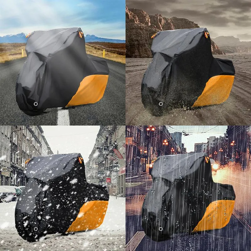 210D Black Orange Motorcycle Cover - Outdoor Motocycle Cover | XYZCTEM®