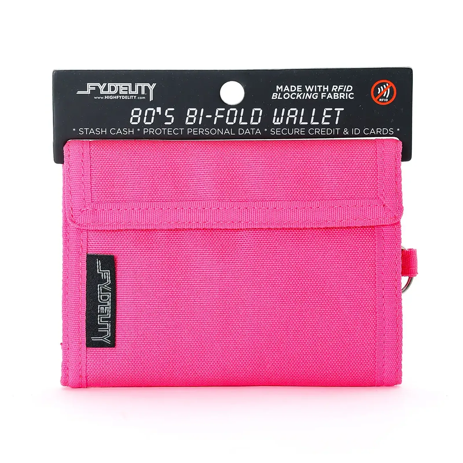 80S VELCRO BI-FOLD WALLET NEON PINK