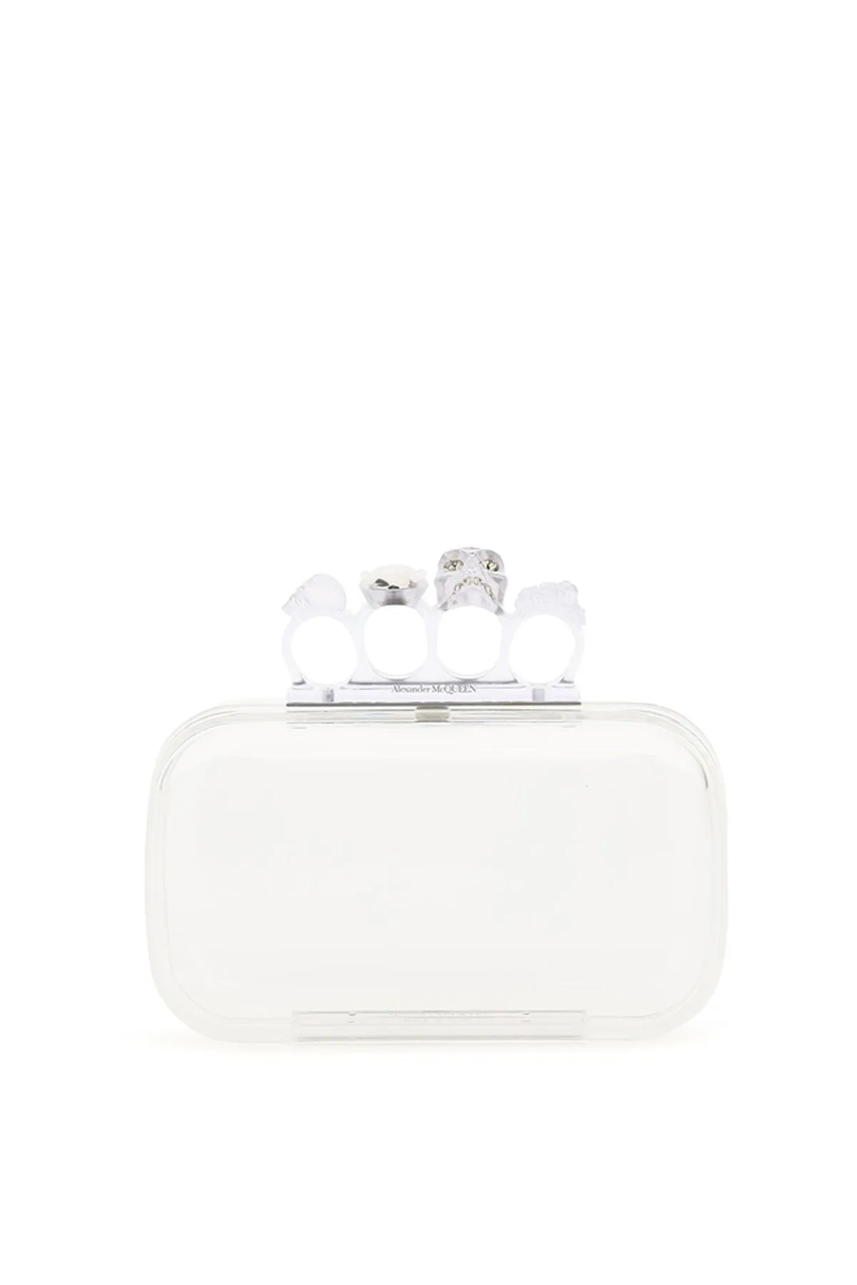 Alexander McQueen Skull Four-Ring Transparent Clutch Bag