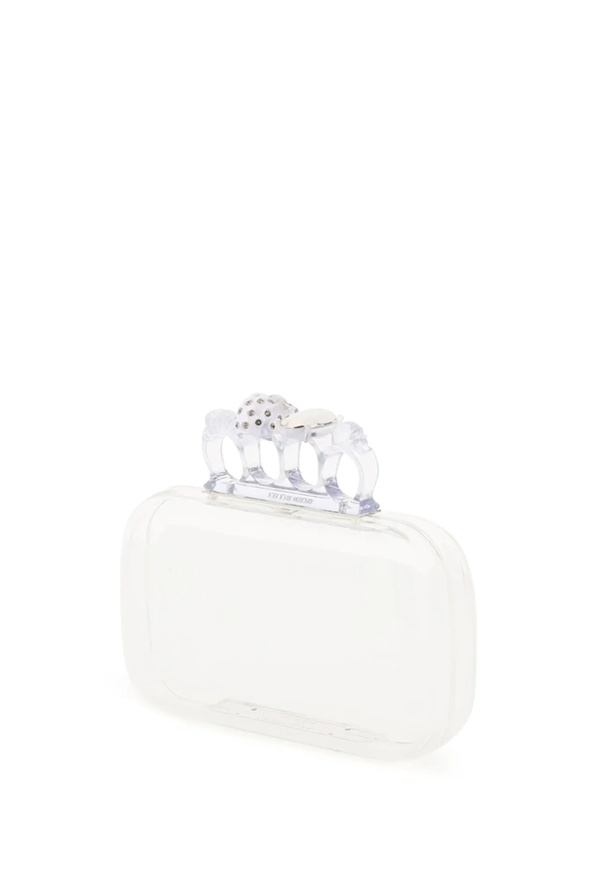 Alexander McQueen Skull Four-Ring Transparent Clutch Bag