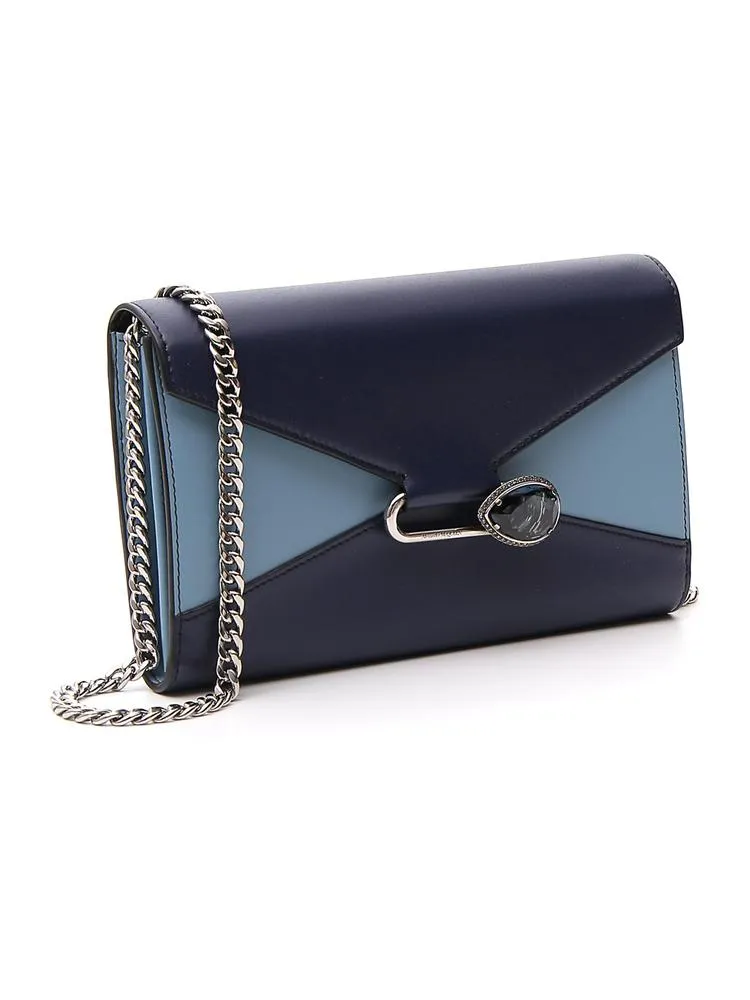 Alexander McQueen Two Tone Pin Clutch Bag