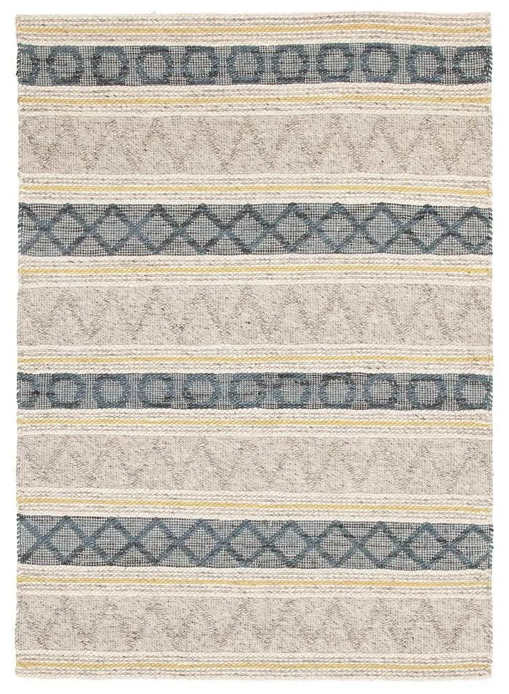Amaya Impression Silver and Denim Rug