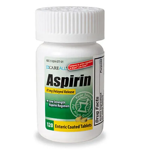 Aspirin 81 mg  Enteric Coated Tablets 120 Count
