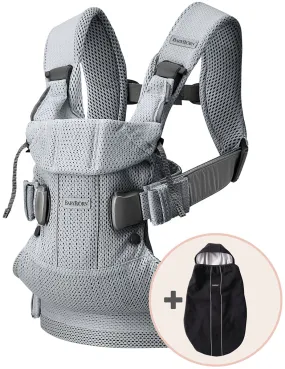 BabyBjorn Baby Carrier One Air, 3D Mesh   Cover Bundle - Silver / Black