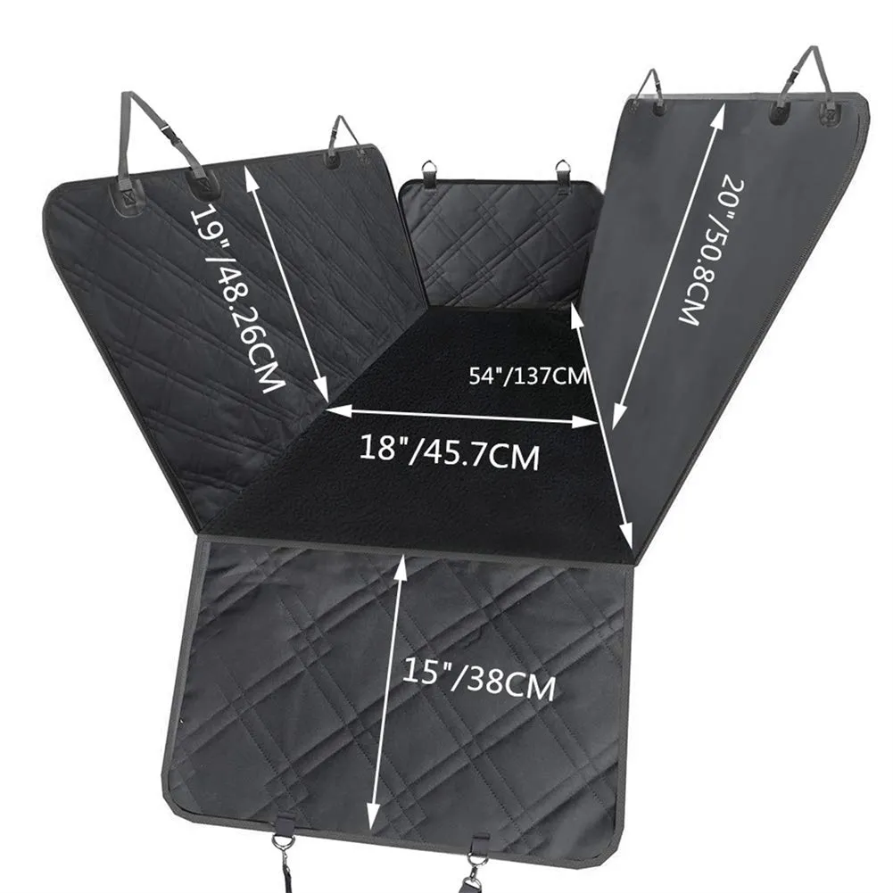 BEESCLOVER Pet Seat Cover with Zipper Adjustable Waterproof Anti-UV Black