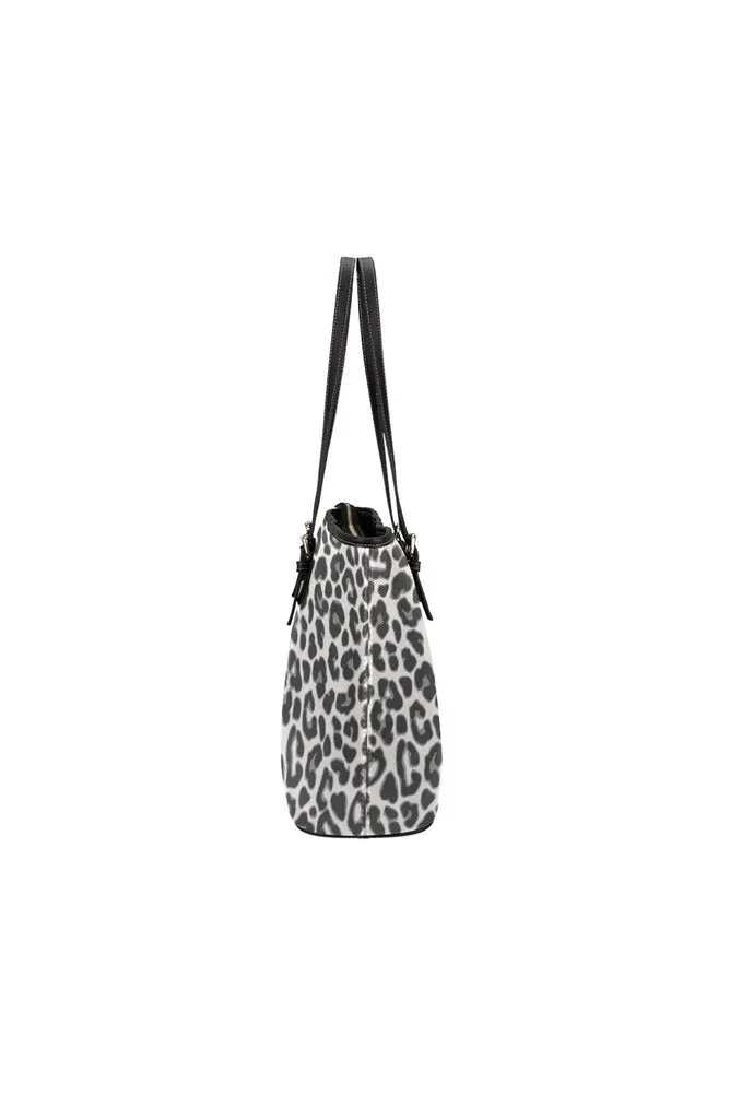 black leopard Leather Tote Bag/Small