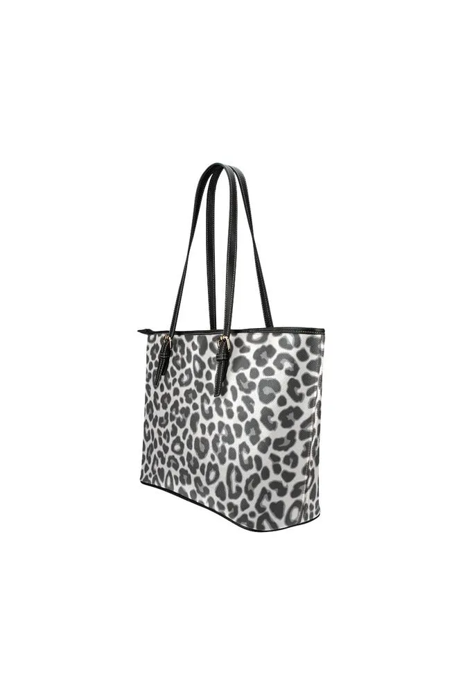 black leopard Leather Tote Bag/Small