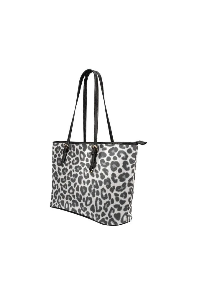 black leopard Leather Tote Bag/Small