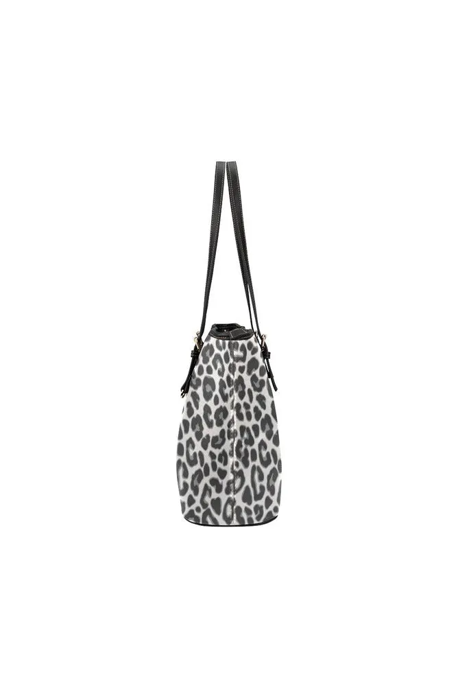 black leopard Leather Tote Bag/Small