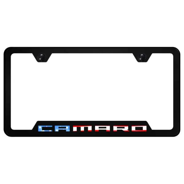 Camaro Flag PC Notched Frame - UV Print on Black