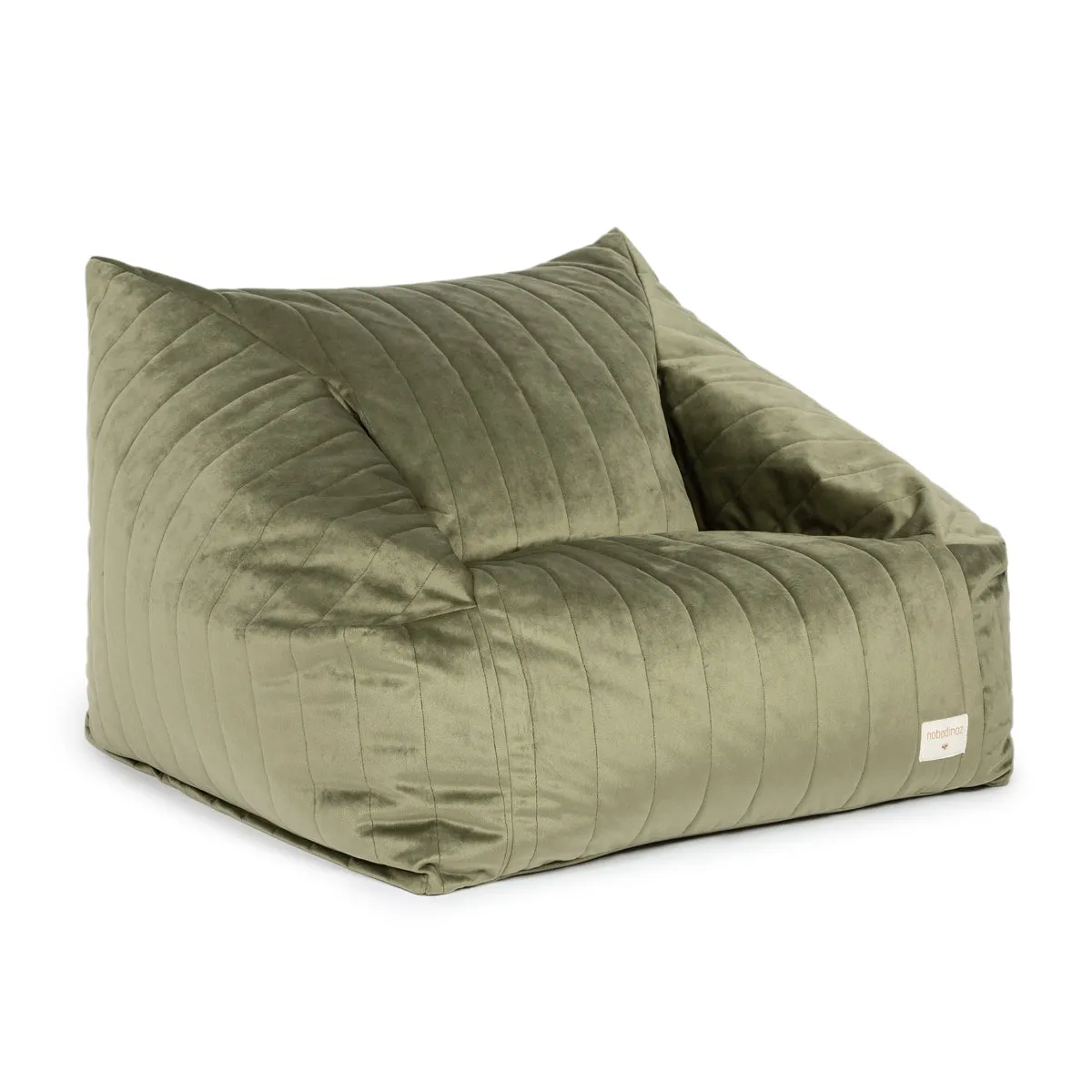 Chelsea Velvet Beanbag - Olive Green