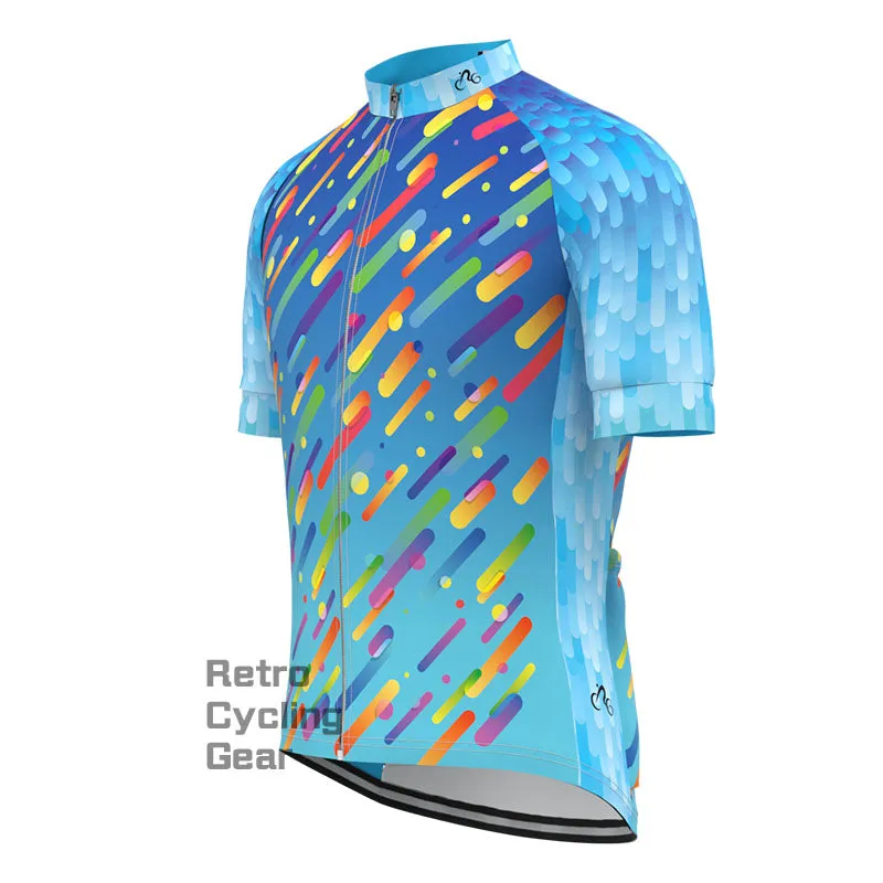 Colored Irregular Fluids Short Sleeves Cycling Jersey