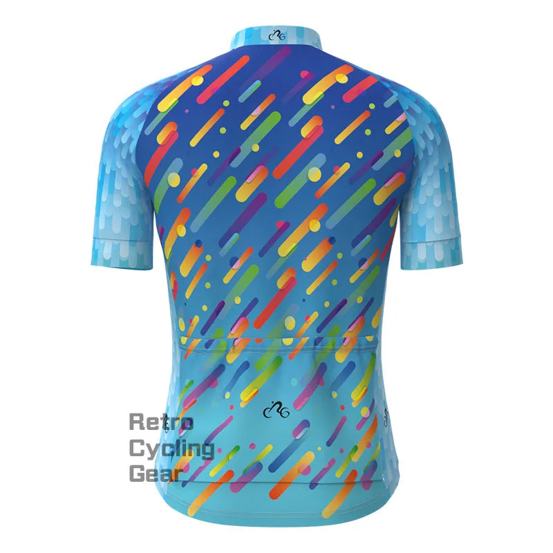 Colored Irregular Fluids Short Sleeves Cycling Jersey