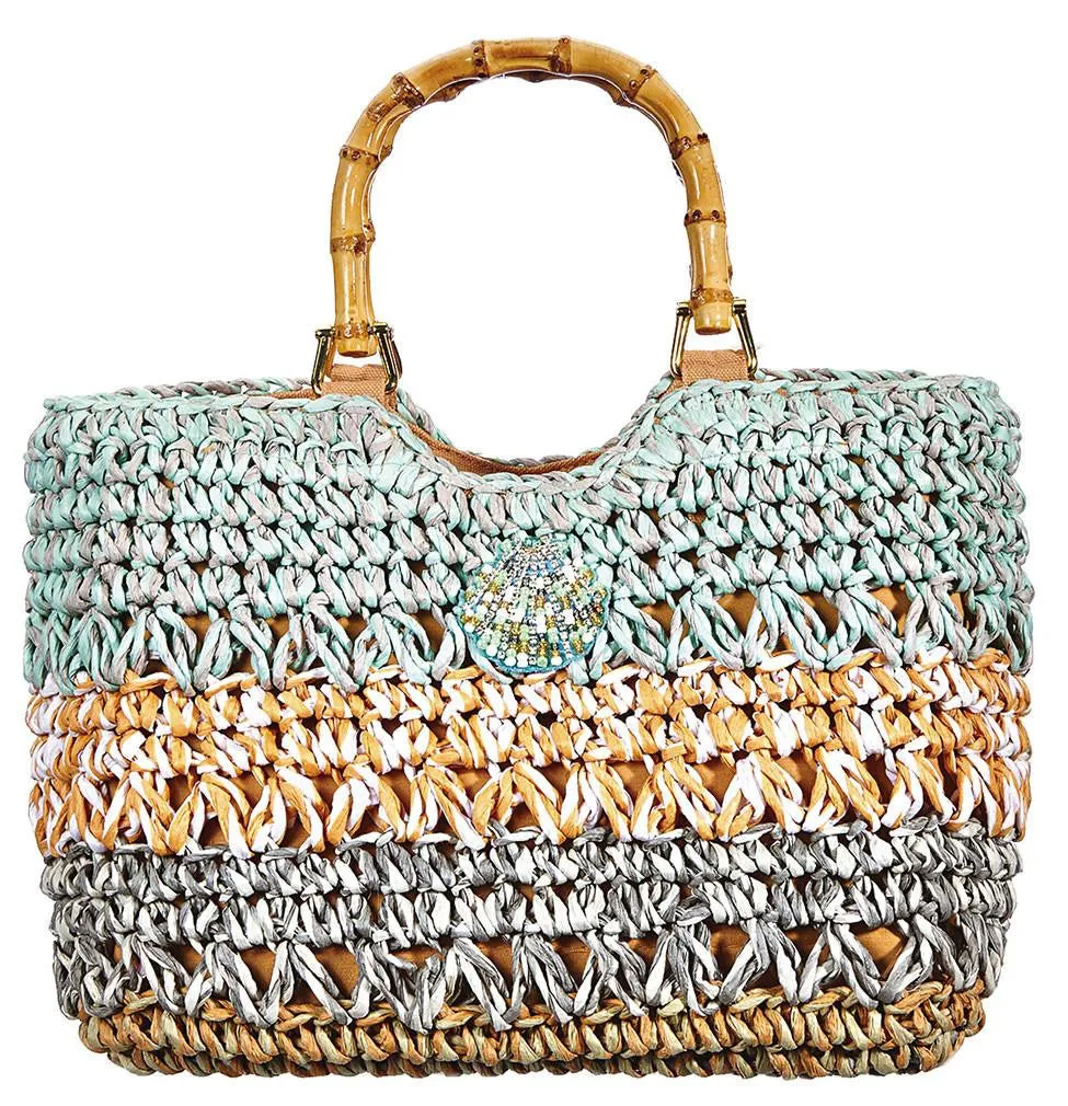 Crochet Toyo with Bamboo Handle Bag by Cappelli