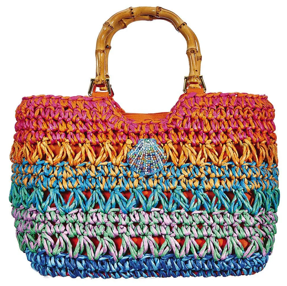Crochet Toyo with Bamboo Handle Bag by Cappelli