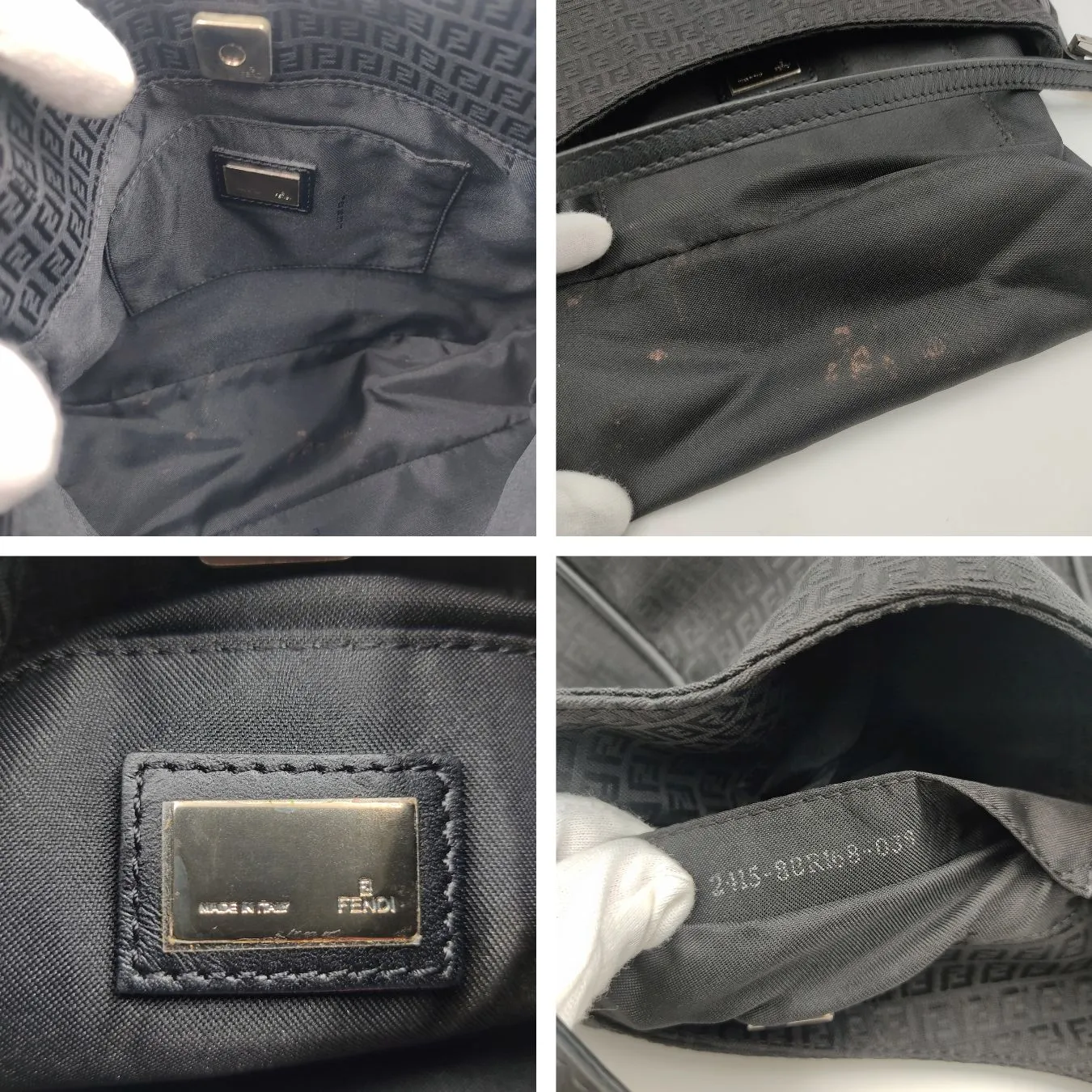 Fendi Fendi handbag in black Zucchino canvas - '10s