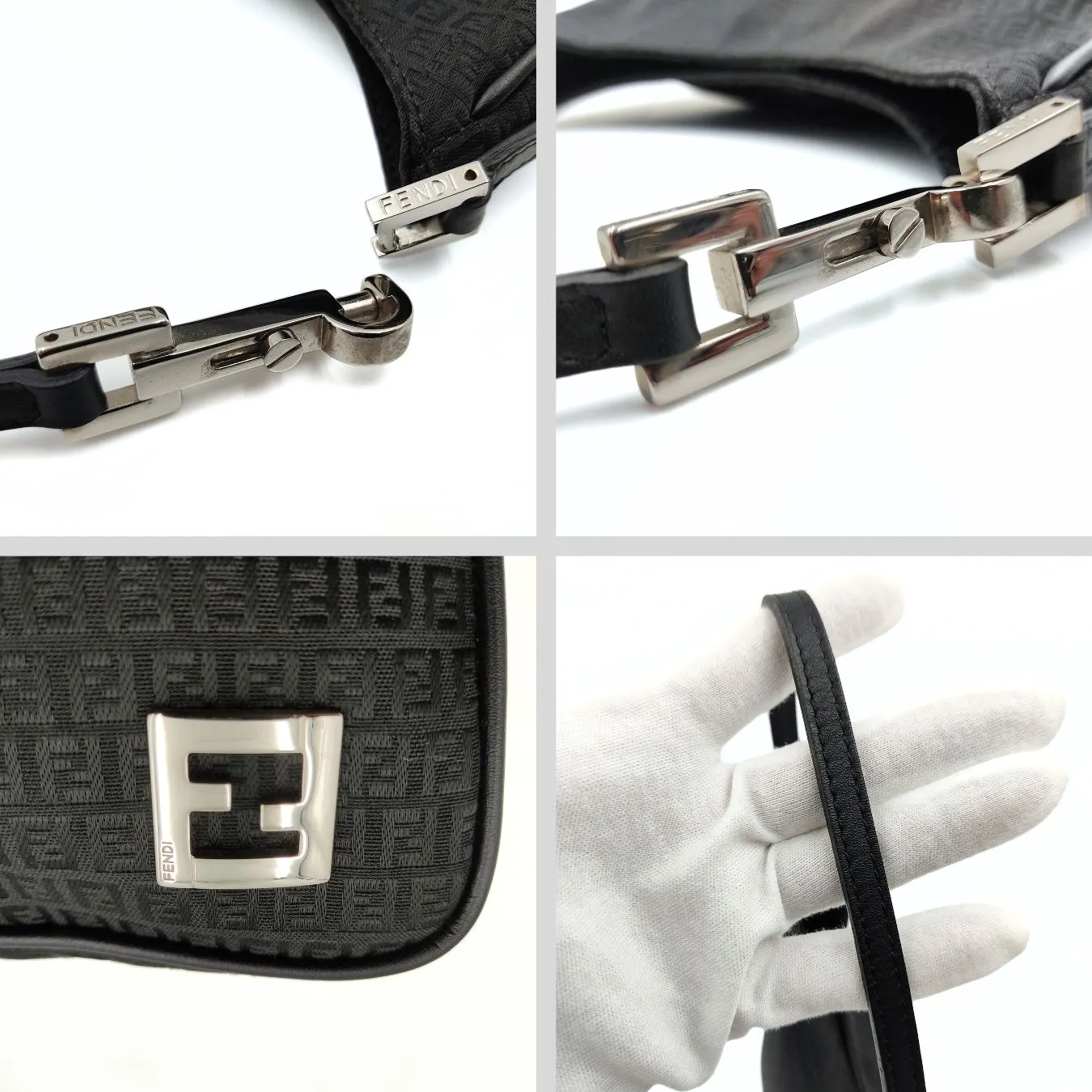 Fendi Fendi handbag in black Zucchino canvas - '10s