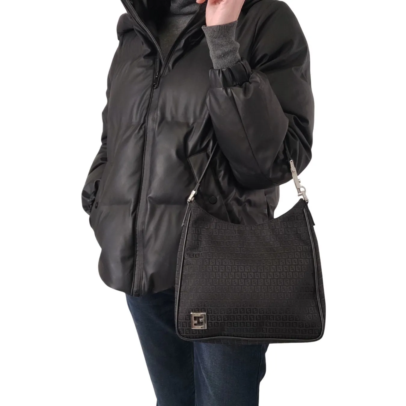 Fendi Fendi handbag in black Zucchino canvas - '10s
