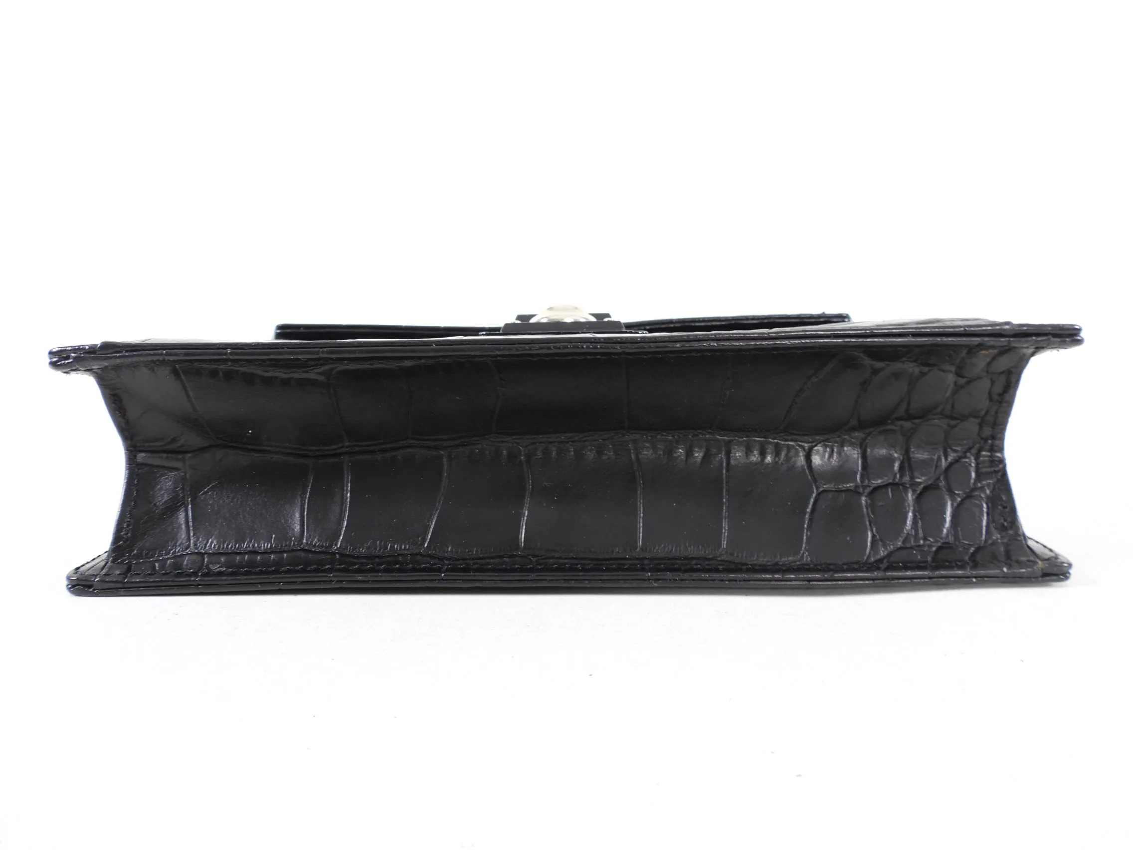 Gianni Versace Vintage 1990’s Croc Embossed Wristlet Clutch Bag