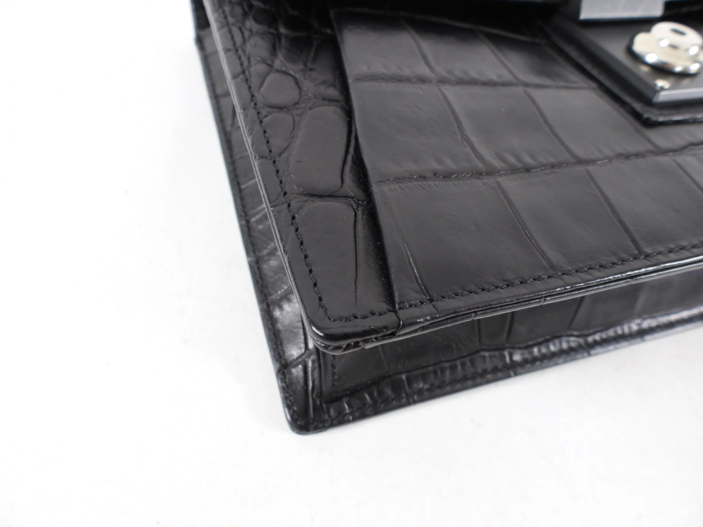 Gianni Versace Vintage 1990’s Croc Embossed Wristlet Clutch Bag