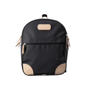 Large Backpack - Black Coated Canvas