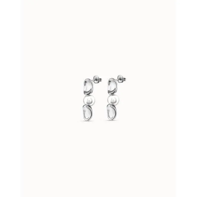 Legend White Metal Pearl Shell Earrings