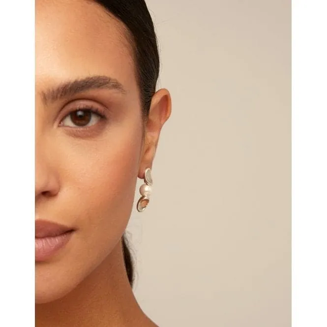 Legend White Metal Pearl Shell Earrings