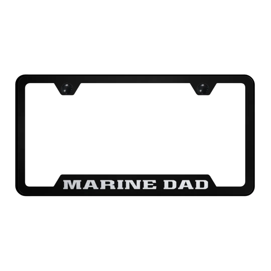 Marine Dad Cut-Out Frame - Laser Etched Black