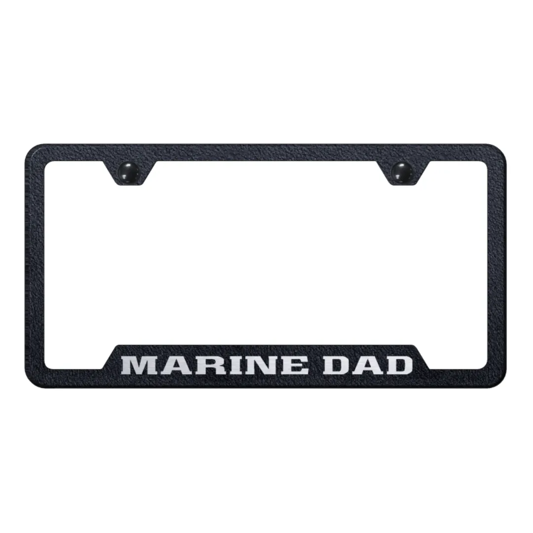 Marine Dad Cut-Out Frame - Laser Etched Rugged Black