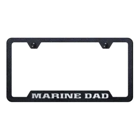 Marine Dad Cut-Out Frame - Laser Etched Rugged Black
