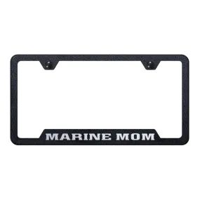 Marine Mom Cut-Out Frame - Laser Etched Rugged Black