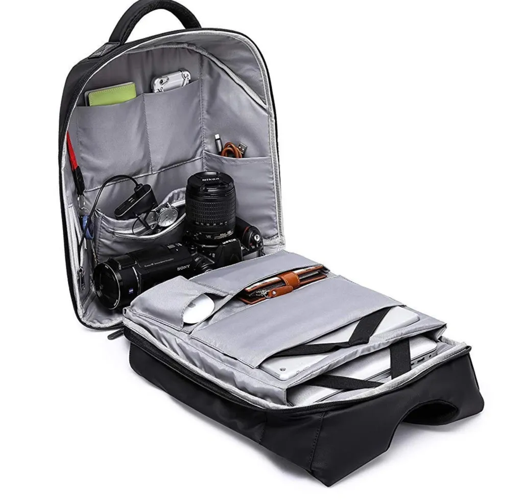 MUFUBU Presents Smart USB Charging Anti Theft Backpack by Kaka - Grey