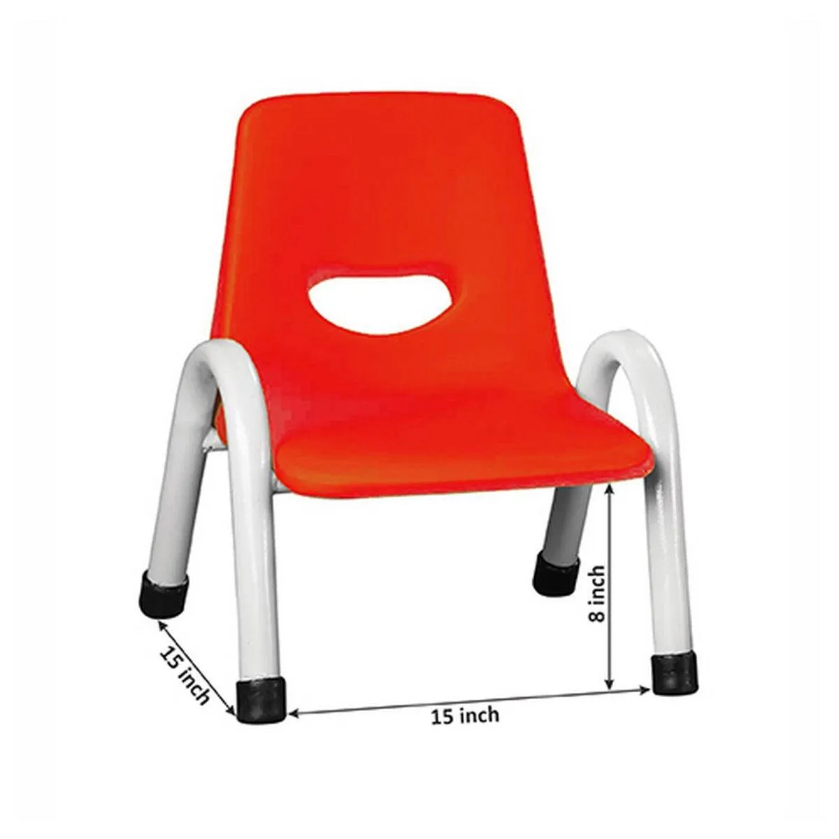 Ok Play Cute Chair Small, Study Chair, Perfect For Home, Creches And School, Red & Ivory White, 2 to 4 Years