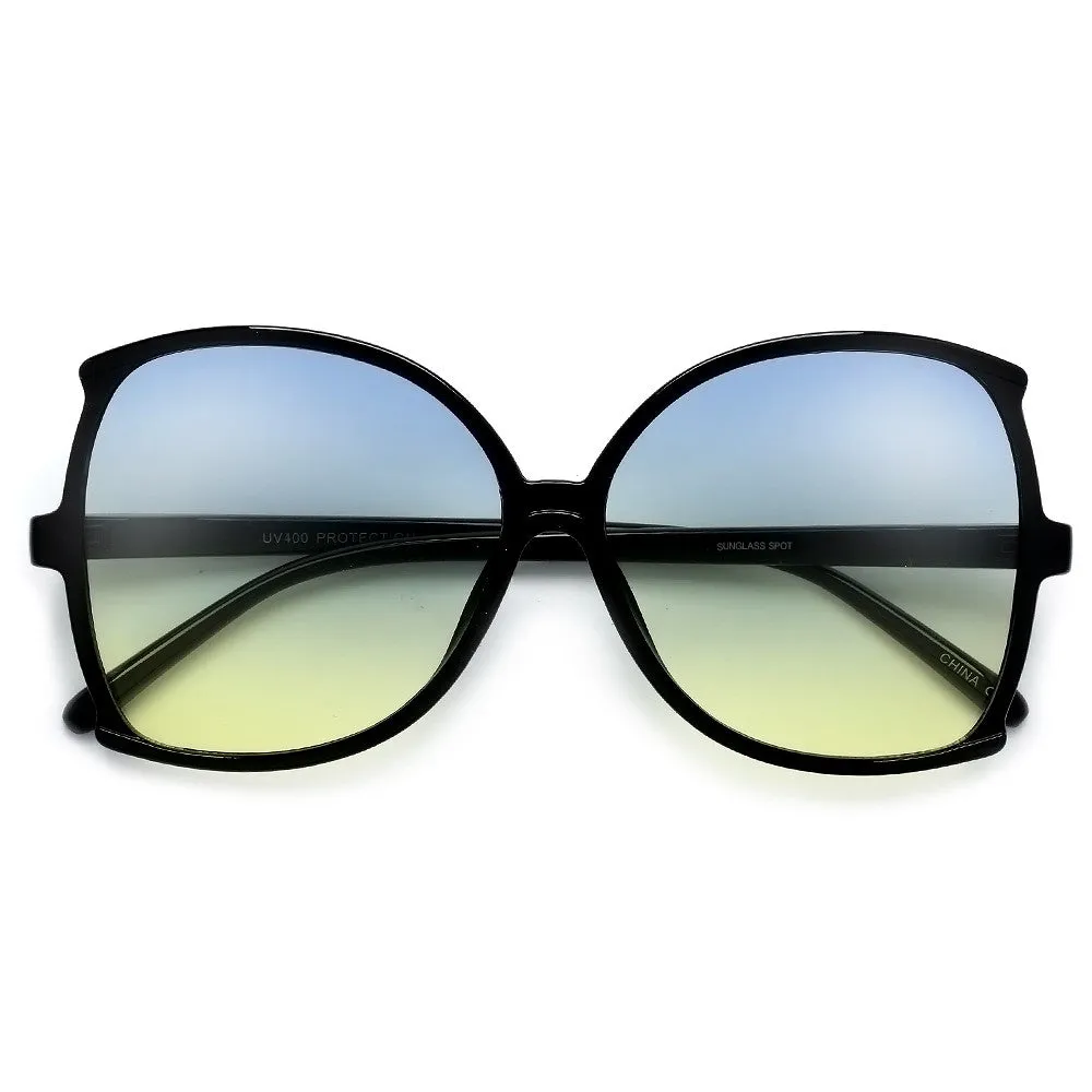Oversize 62mm Women's Sophisicated Glam Butterfly Sunglasses