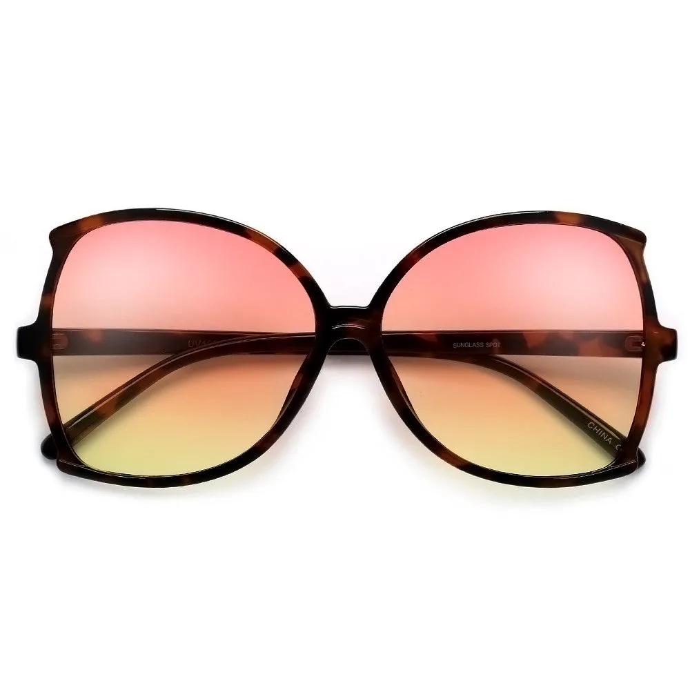 Oversize 62mm Women's Sophisicated Glam Butterfly Sunglasses