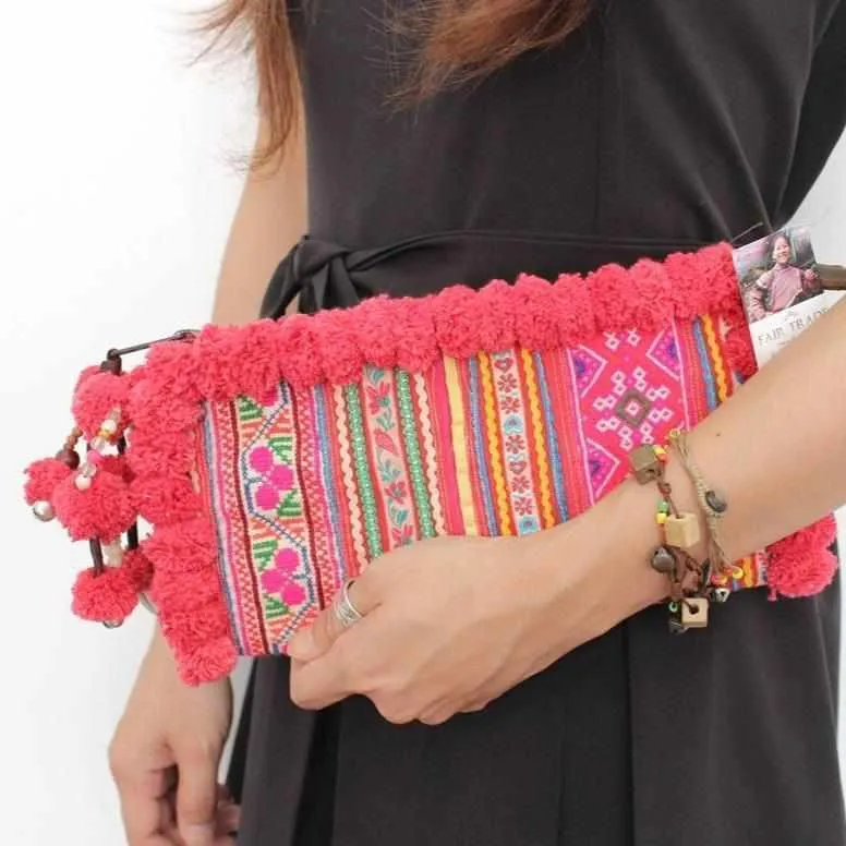 PomPom Vintage Hmong Clutch - Thailand