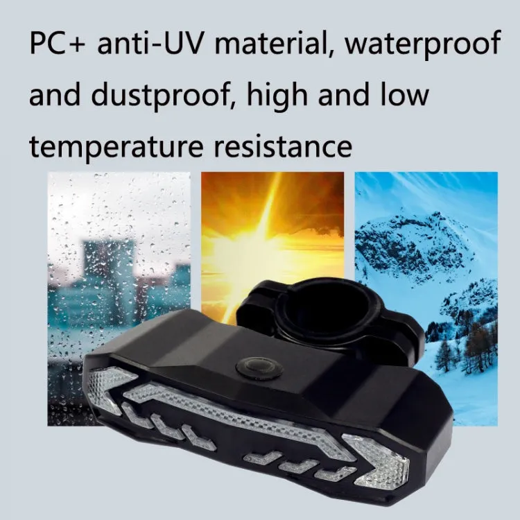 SF31 Bicycle Rail Light Brake Steering Sensor Anti-Theft Alarm Wireless Remote Control Warning Bell(Black)