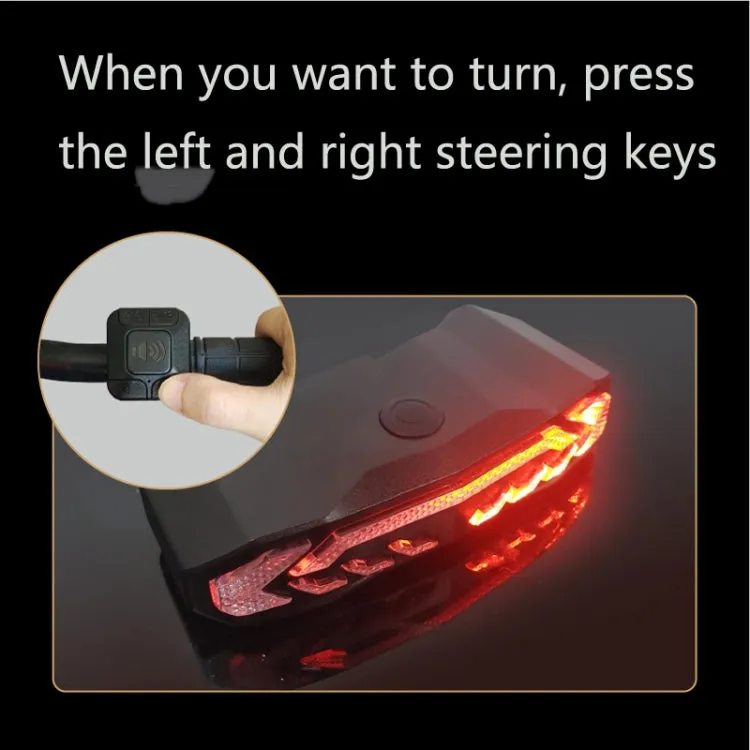 SF31 Bicycle Rail Light Brake Steering Sensor Anti-Theft Alarm Wireless Remote Control Warning Bell(Black)