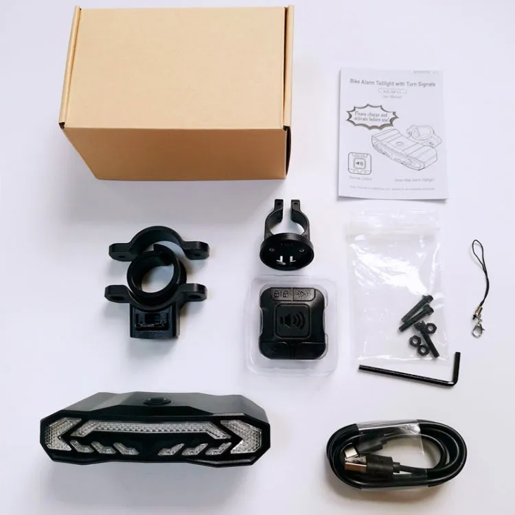 SF31 Bicycle Rail Light Brake Steering Sensor Anti-Theft Alarm Wireless Remote Control Warning Bell(Black)