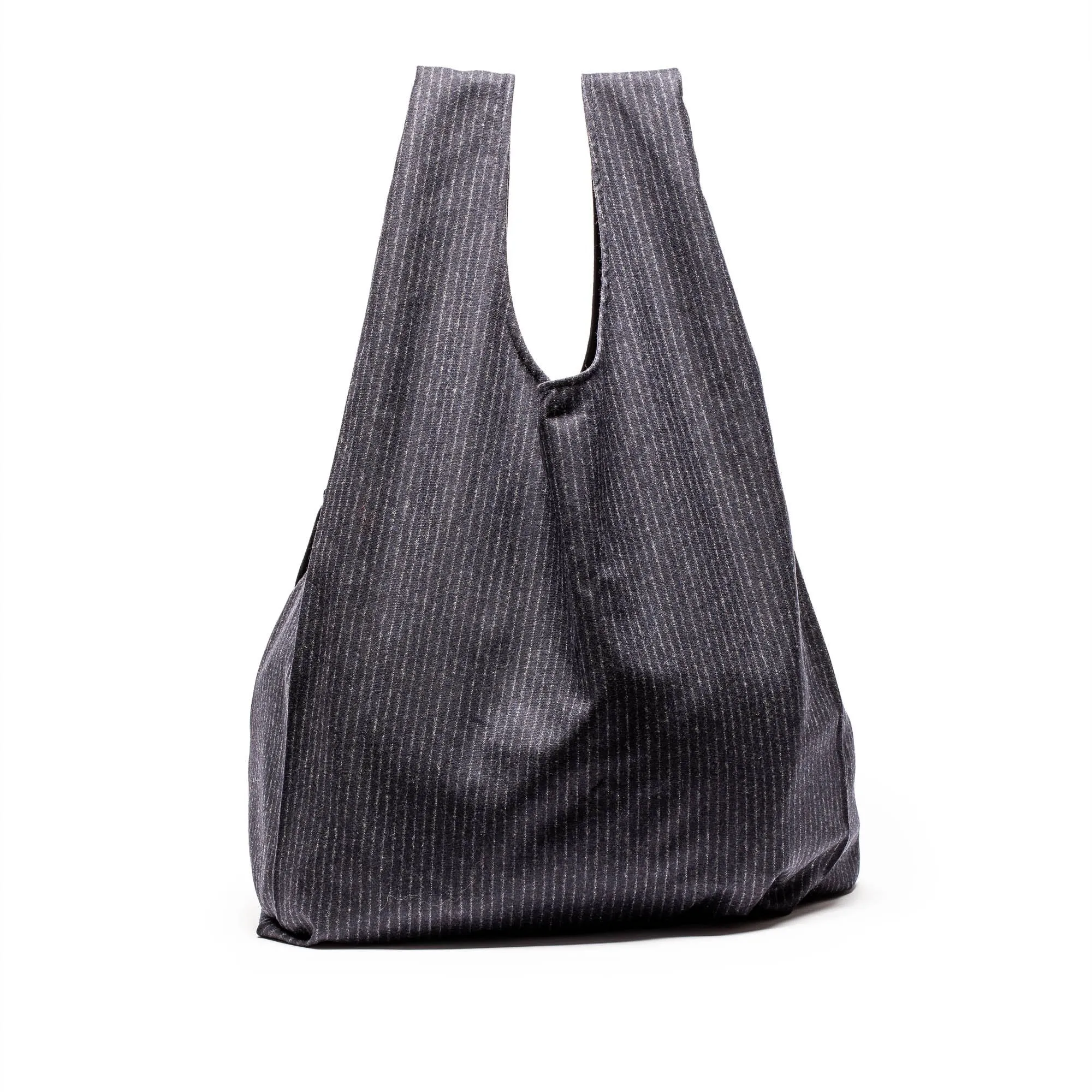 SHOPPER Pinstripe | Grey Wool Bag