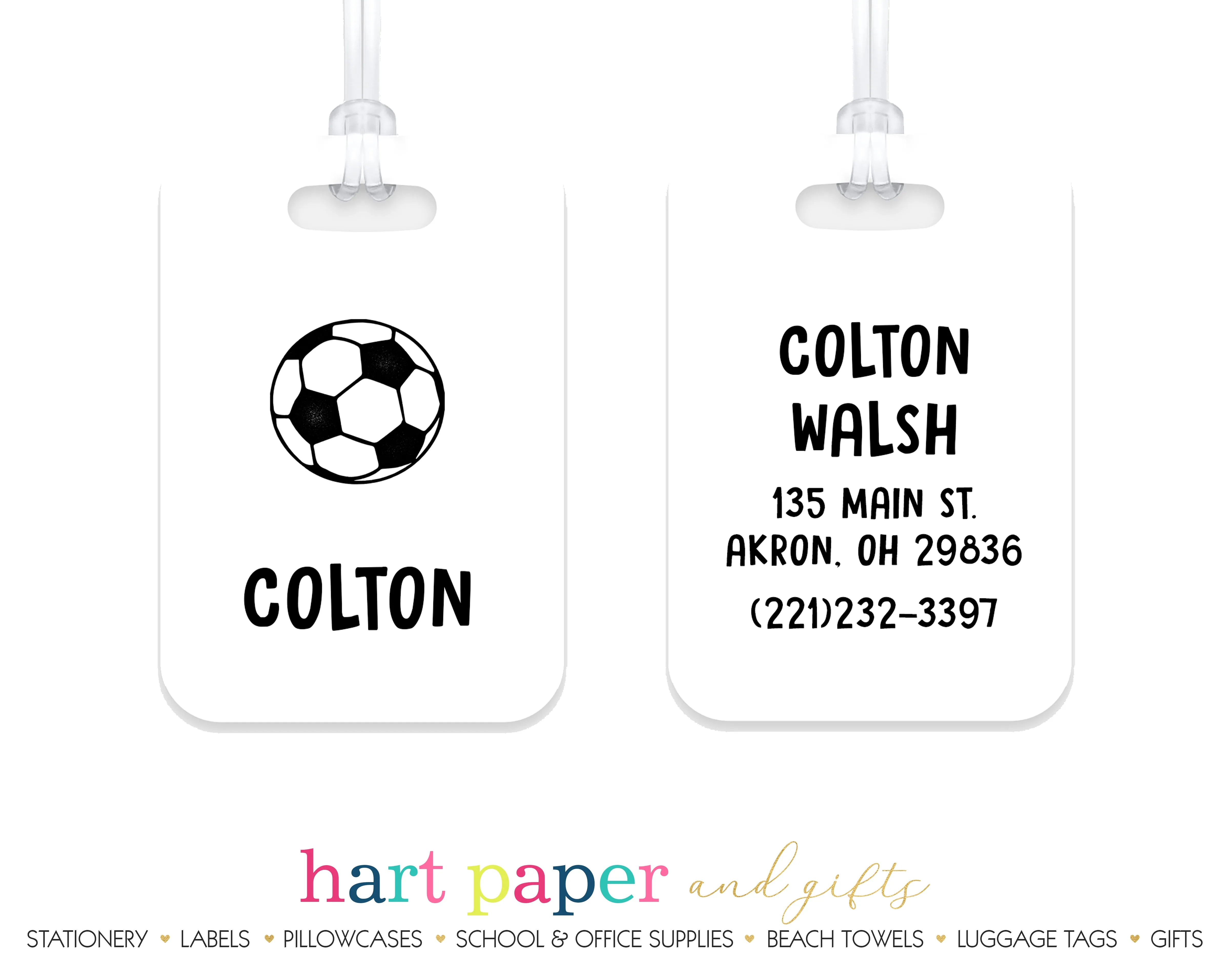 Soccer Ball Luggage Bag Tag