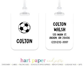 Soccer Ball Luggage Bag Tag