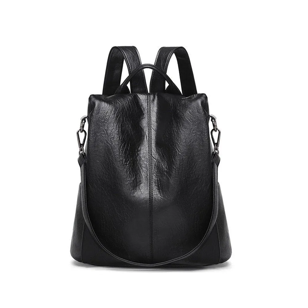 Soft Leather Anti-Theft Backpack