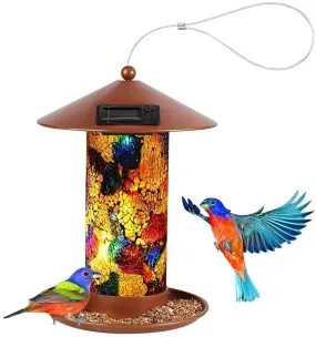 Solar Light Bird Food Feeder for Garden Decoration
