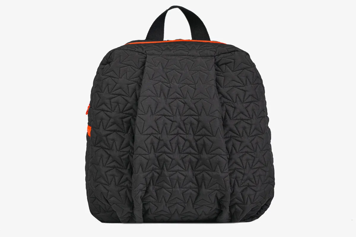 Stars Black Backpack Orange Zippers