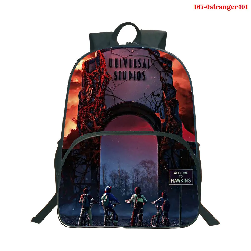 Stranger Things Backpack Printed Backpack 16-Inch Student Schoolbag Full Color Backpack