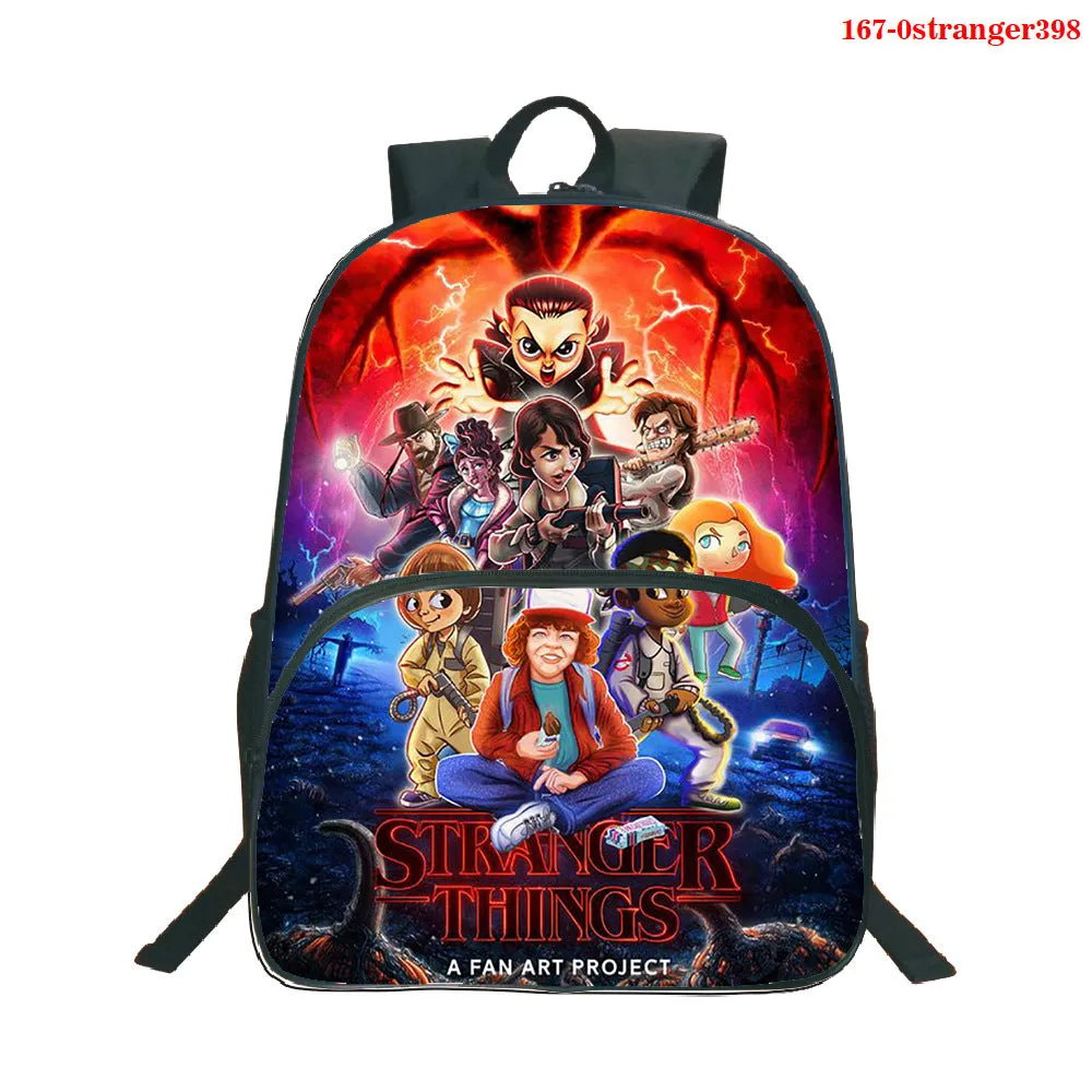 Stranger Things Backpack Printed Backpack 16-Inch Student Schoolbag Full Color Backpack
