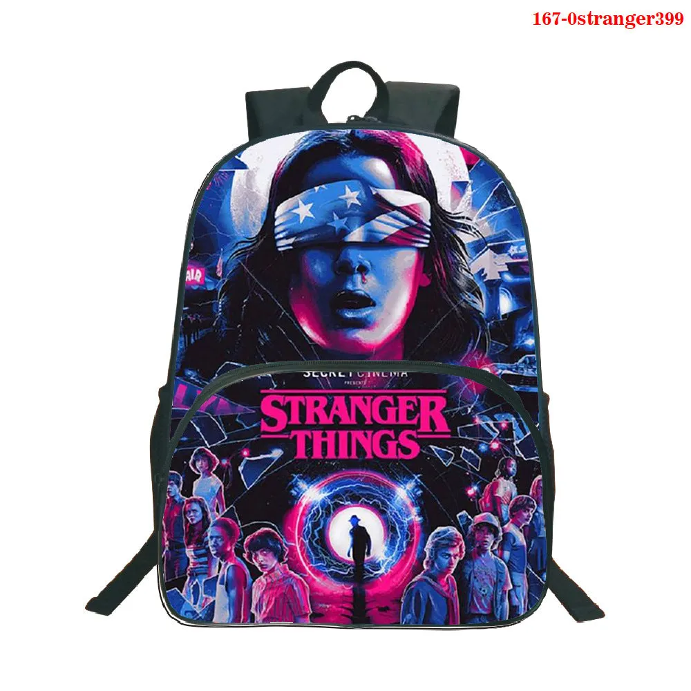 Stranger Things Backpack Printed Backpack 16-Inch Student Schoolbag Full Color Backpack