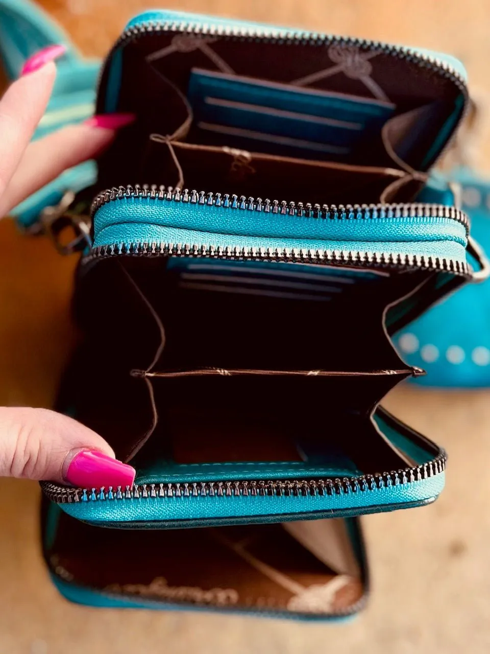 The Original Turquoise Side Bag and Attachment
